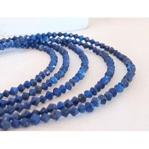 Jay King Multi Strand Lapis Lazuli Faceted Bicone Bead Necklace Sterling Silver